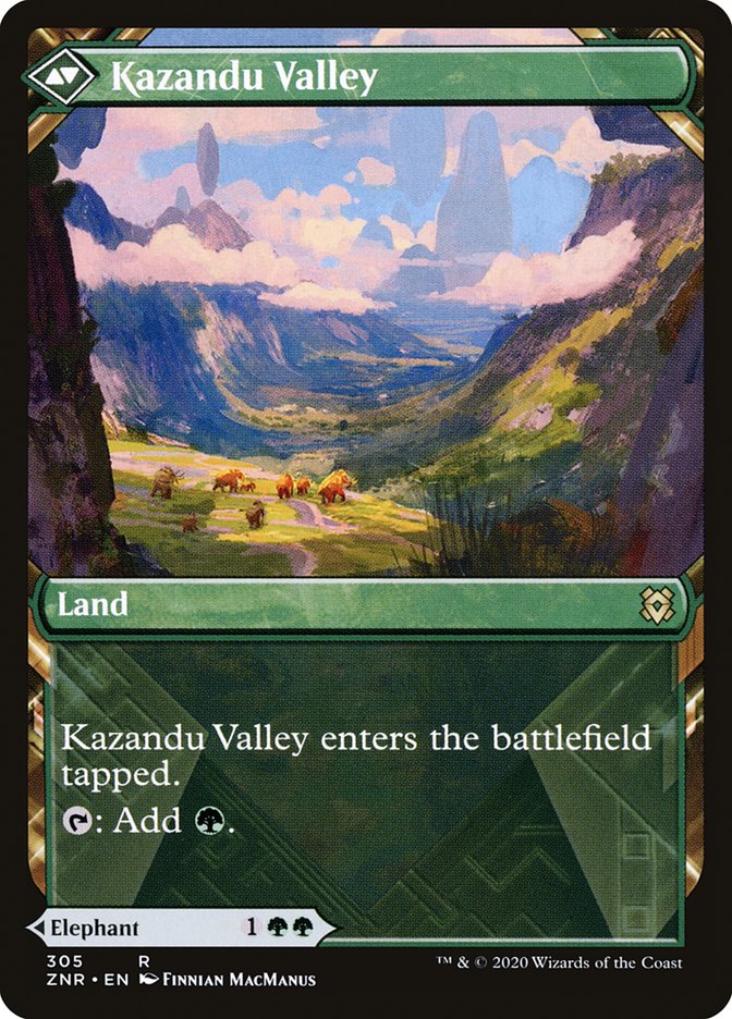 Kazandu Mammoth // Kazandu Valley (Showcase) [Zendikar Rising] | Gate City Games LLC