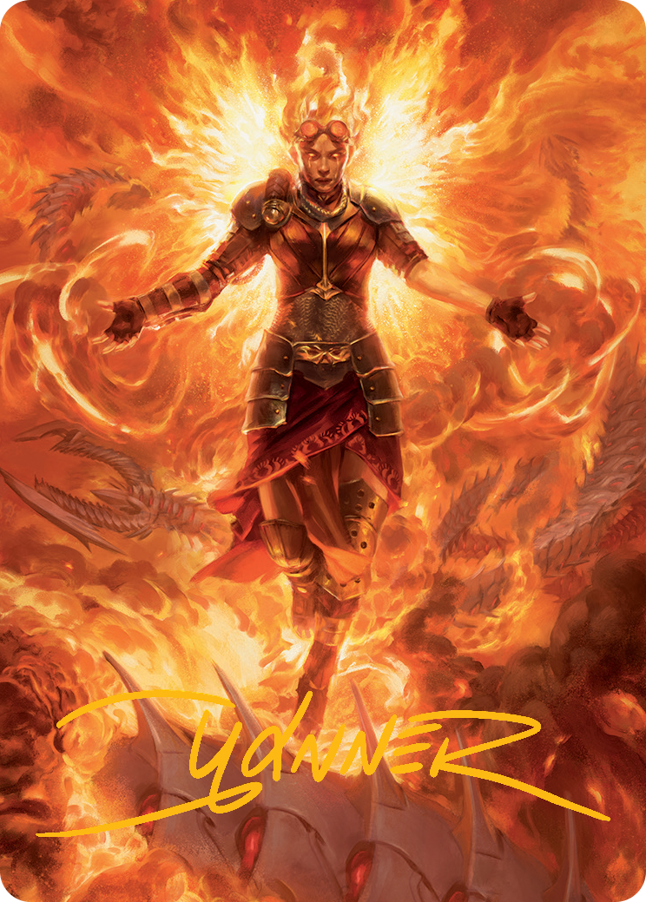 Chandra, Hope's Beacon Art Card (Gold-Stamped Signature) [March of the Machine Art Series] | Gate City Games LLC