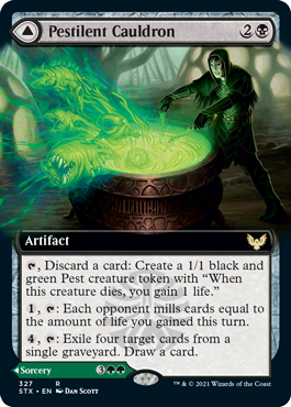 Pestilent Cauldron // Restorative Burst (Extended Art) [Strixhaven: School of Mages] | Gate City Games LLC