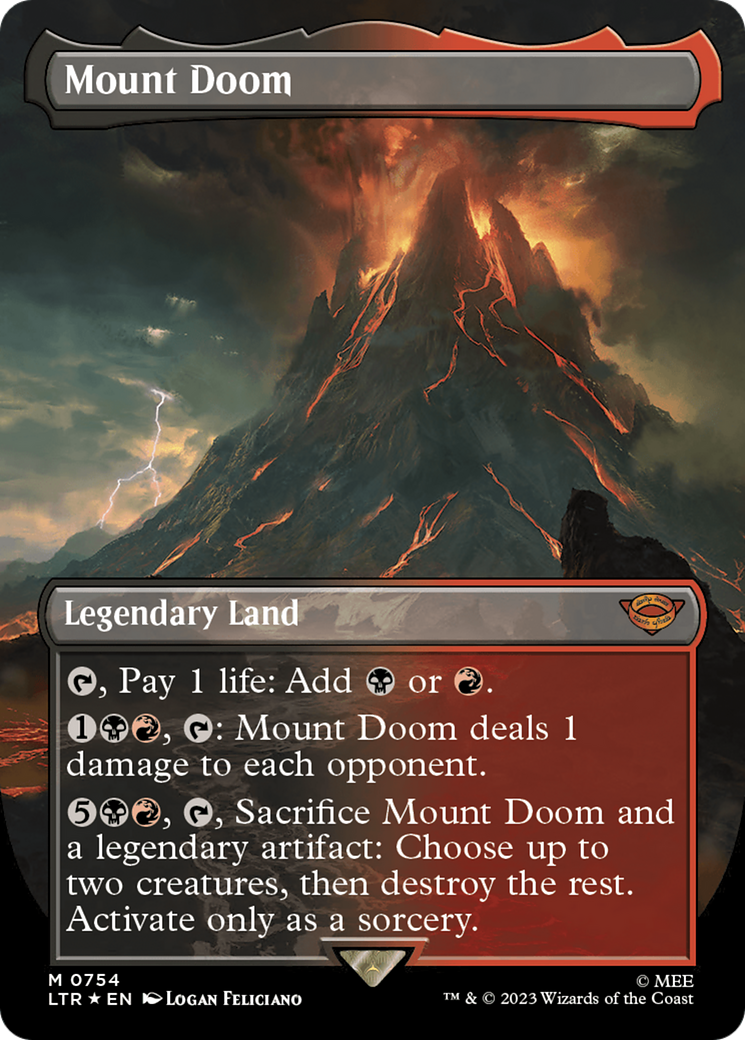 Mount Doom (Borderless) (Surge Foil) [The Lord of the Rings: Tales of Middle-Earth] | Gate City Games LLC