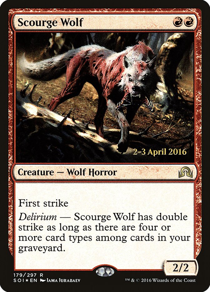 Scourge Wolf [Shadows over Innistrad Prerelease Promos] | Gate City Games LLC