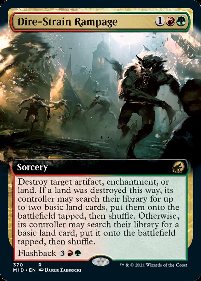 Dire-Strain Rampage (Extended Art) [Innistrad: Midnight Hunt] | Gate City Games LLC