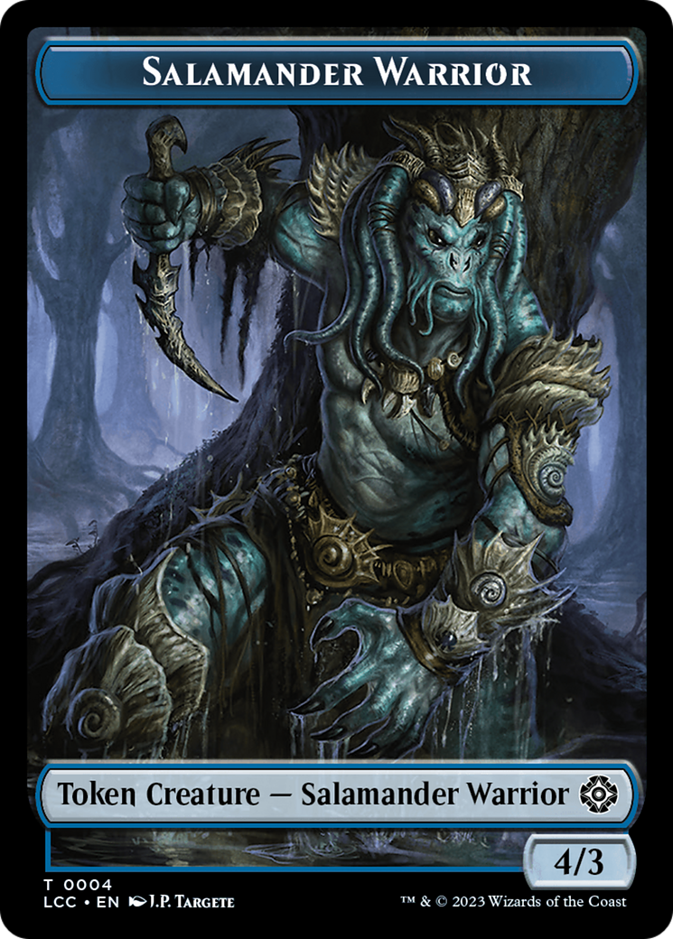 Salamander Warrior // Treasure Double-Sided Token [The Lost Caverns of Ixalan Commander Tokens] | Gate City Games LLC