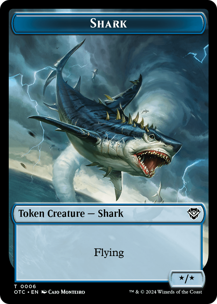 Ape // Shark Double-Sided Token [Outlaws of Thunder Junction Commander Tokens] | Gate City Games LLC