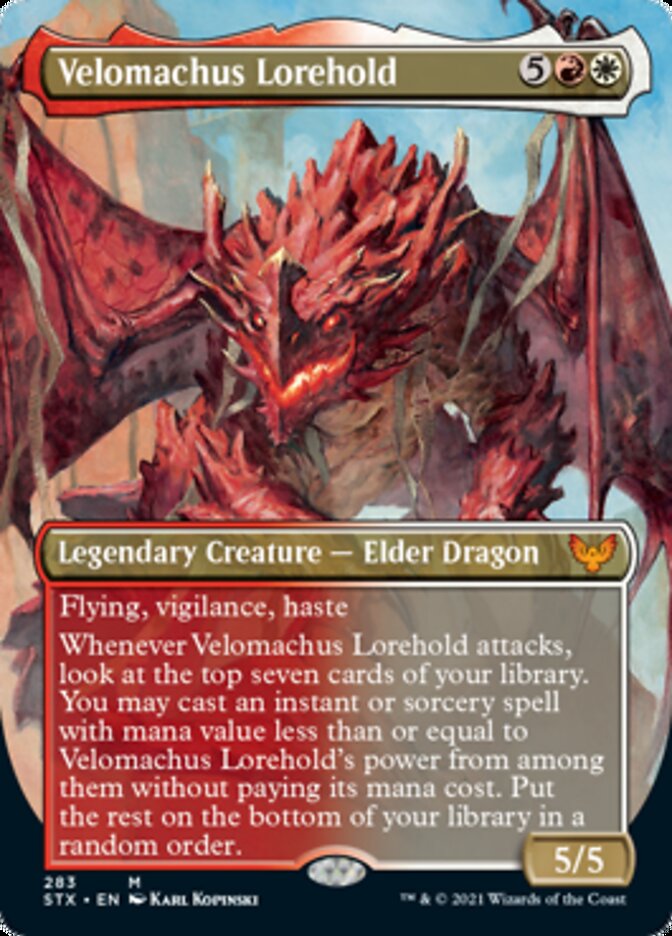 Velomachus Lorehold (Borderless Alternate Art) [Strixhaven: School of Mages] | Gate City Games LLC