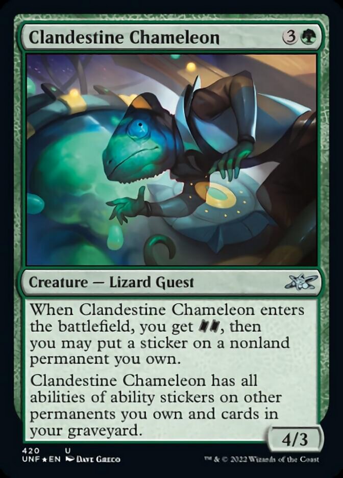 Clandestine Chameleon (Galaxy Foil) [Unfinity] | Gate City Games LLC
