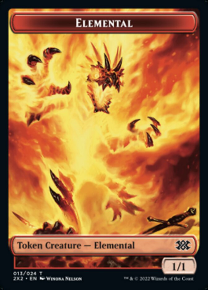 Elemental // Phyrexian Golem Double-Sided Token [Double Masters 2022 Tokens] | Gate City Games LLC