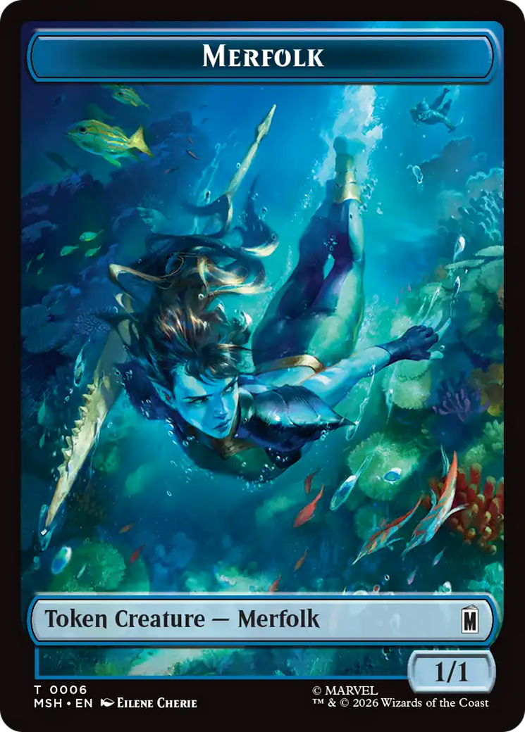 Wall (003) // Merfolk (006) Double-Sided Token [Marvel Super Heroes Commander Tokens] | Gate City Games LLC