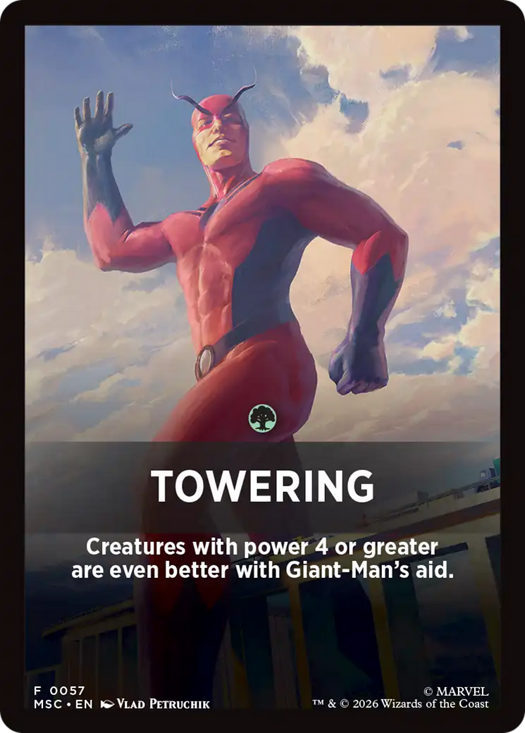 Towering Theme Card [Marvel Super Heroes Commander] | Gate City Games LLC