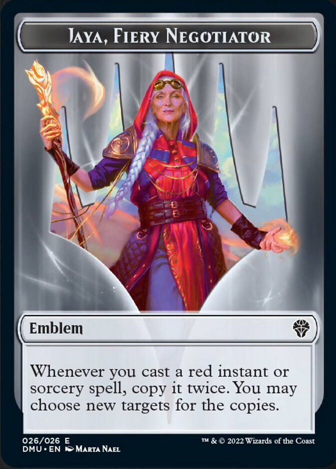 Soldier // Jaya, Fiery Negotiator Emblem Double-Sided Token [Dominaria United Tokens] | Gate City Games LLC