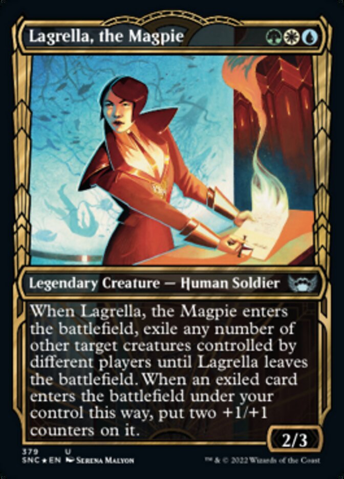 Lagrella, the Magpie (Showcase Golden Age Gilded Foil) [Streets of New Capenna] | Gate City Games LLC
