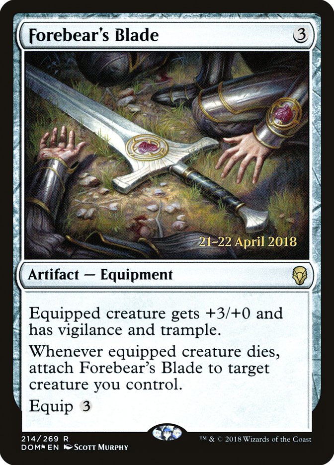 Forebear's Blade [Dominaria Prerelease Promos] | Gate City Games LLC
