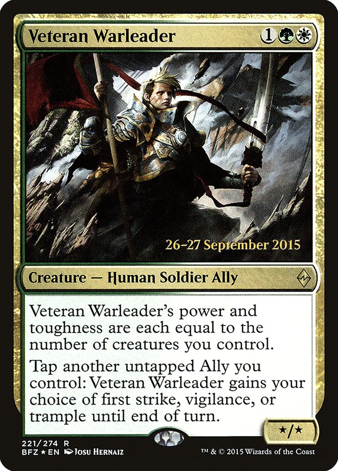 Veteran Warleader [Battle for Zendikar Prerelease Promos] | Gate City Games LLC