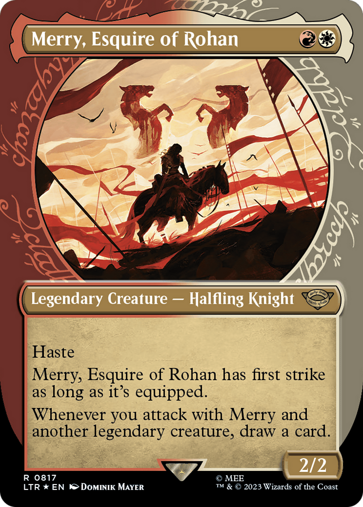 Merry, Esquire of Rohan (Showcase) (Surge Foil) [The Lord of the Rings: Tales of Middle-Earth] | Gate City Games LLC