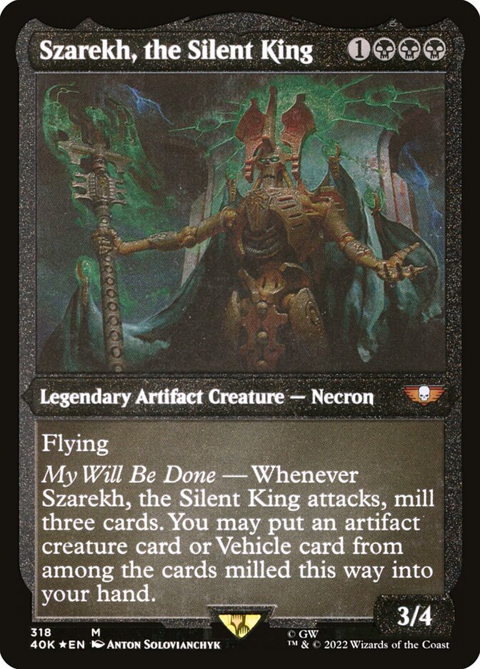 Szarekh, the Silent King (Display Commander) (Etched Foil) [Warhammer 40,000] | Gate City Games LLC