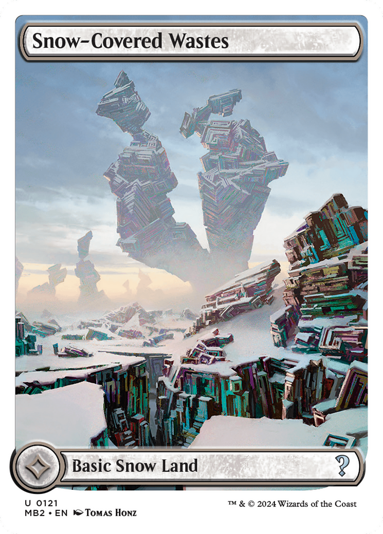 Snow-Covered Wastes (White Border) [Mystery Booster 2] | Gate City Games LLC