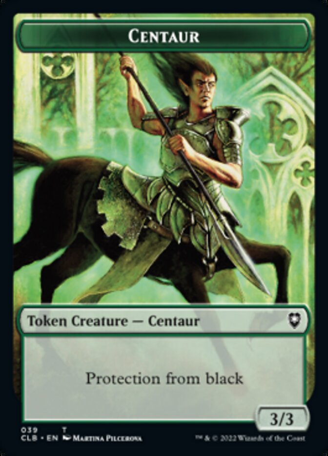 Horror // Centaur Double-Sided Token [Commander Legends: Battle for Baldur's Gate Tokens] | Gate City Games LLC
