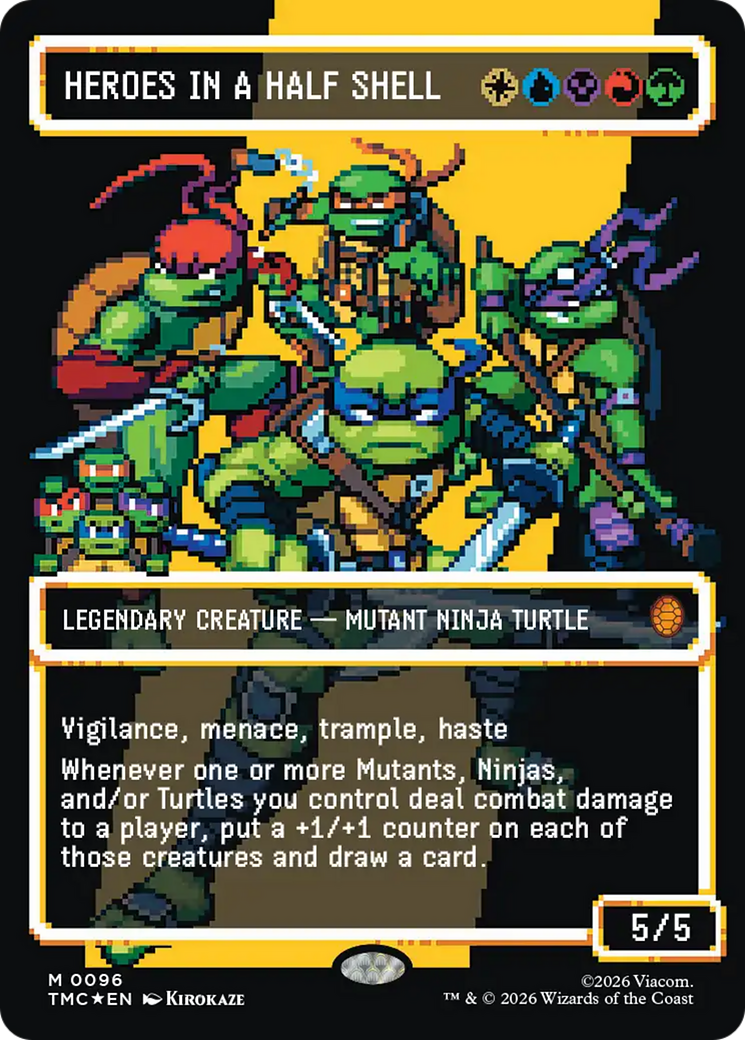 Heroes in a Half Shell (0096) (Borderless) (Surge Foil) [Teenage Mutant Ninja Turtles Commander] | Gate City Games LLC