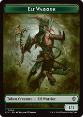 Zombie // Elf Warrior Double-Sided Token [Lorwyn Eclipsed Tokens] | Gate City Games LLC