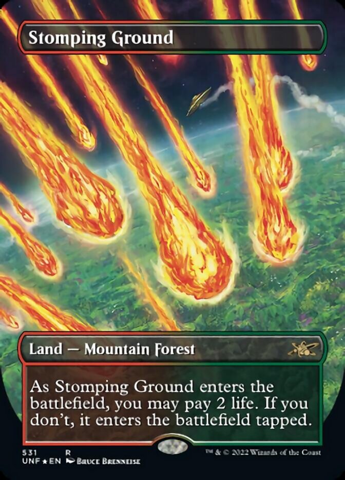 Stomping Ground (Borderless) (Galaxy Foil) [Unfinity] | Gate City Games LLC