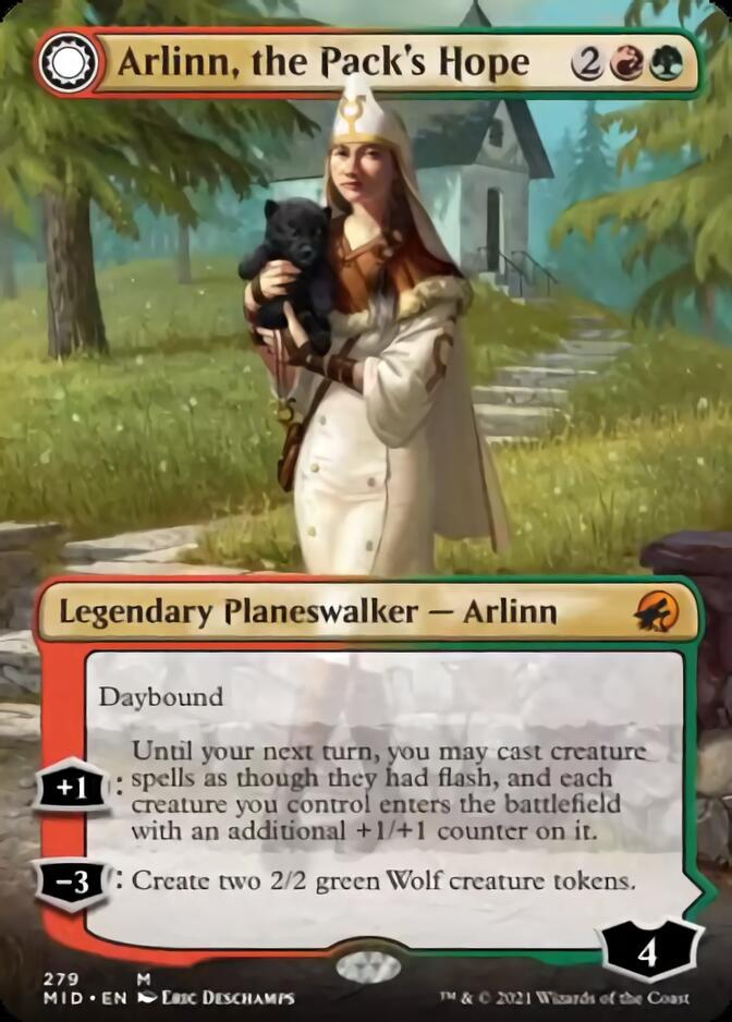Arlinn, the Pack's Hope // Arlinn, the Moon's Fury (Borderless) [Innistrad: Midnight Hunt] | Gate City Games LLC