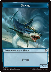 Warrior // Shark Double-Sided Token [Reality Fracture Commander Tokens] | Gate City Games LLC
