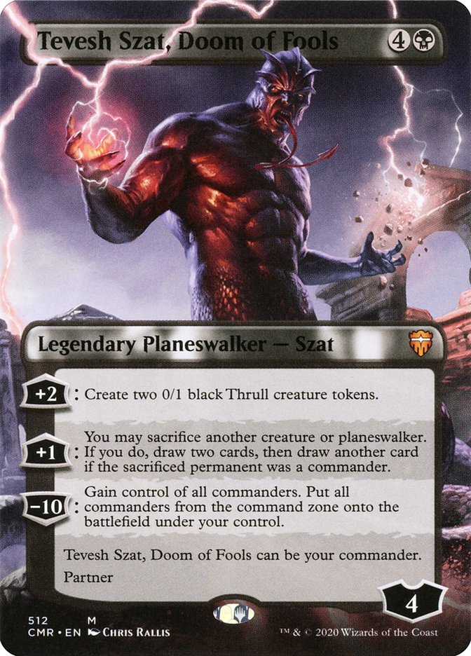 Tevesh Szat, Doom of Fools (Borderless) [Commander Legends] | Gate City Games LLC