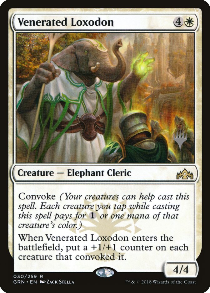 Venerated Loxodon (Promo Pack) [Guilds of Ravnica Promos] | Gate City Games LLC