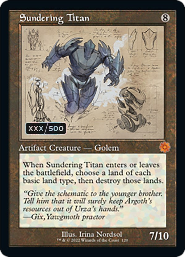 Sundering Titan (Retro Schematic) (Serialized) [The Brothers' War Retro Artifacts] | Gate City Games LLC