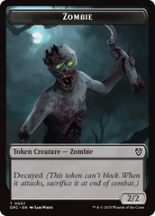 Timeless Dragon // Zombie (0007) Double-Sided Token [Aetherdrift Commander Tokens] | Gate City Games LLC