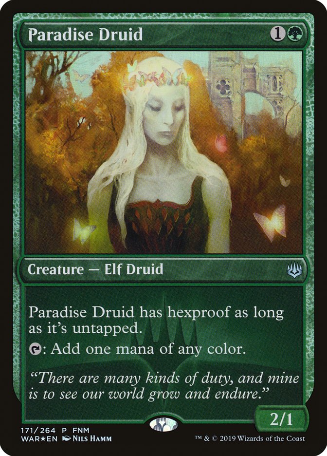 Paradise Druid (FNM) [War of the Spark Promos] | Gate City Games LLC
