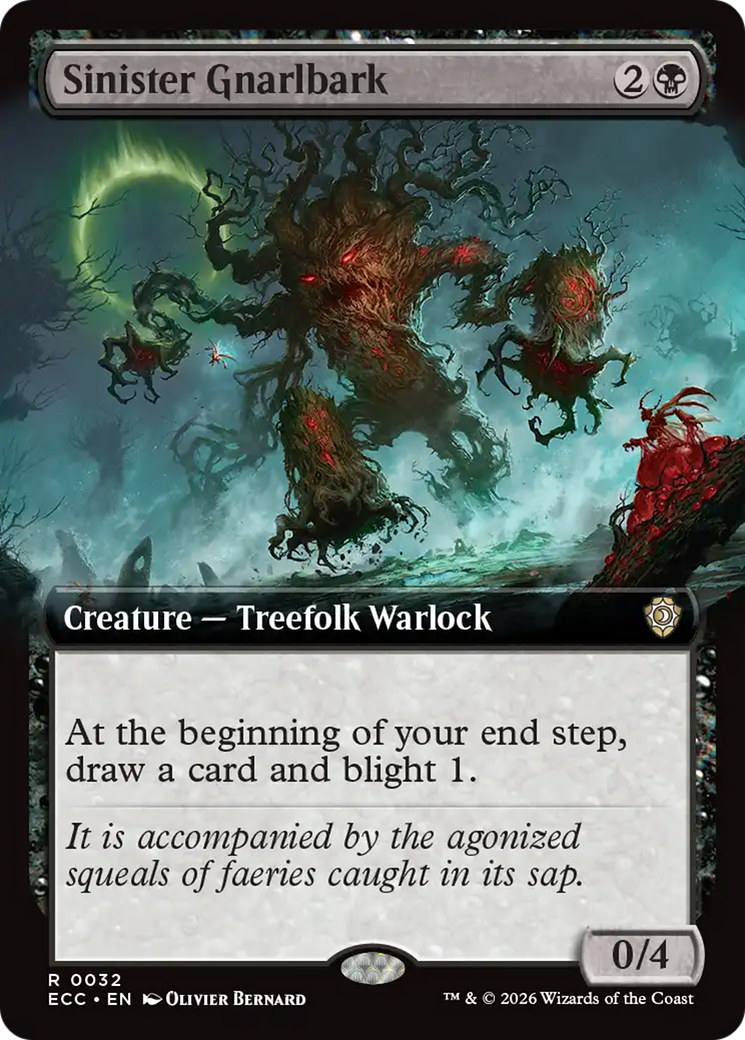 Sinister Gnarlbark (Extended Art) [Lorwyn Eclipsed Commander] | Gate City Games LLC