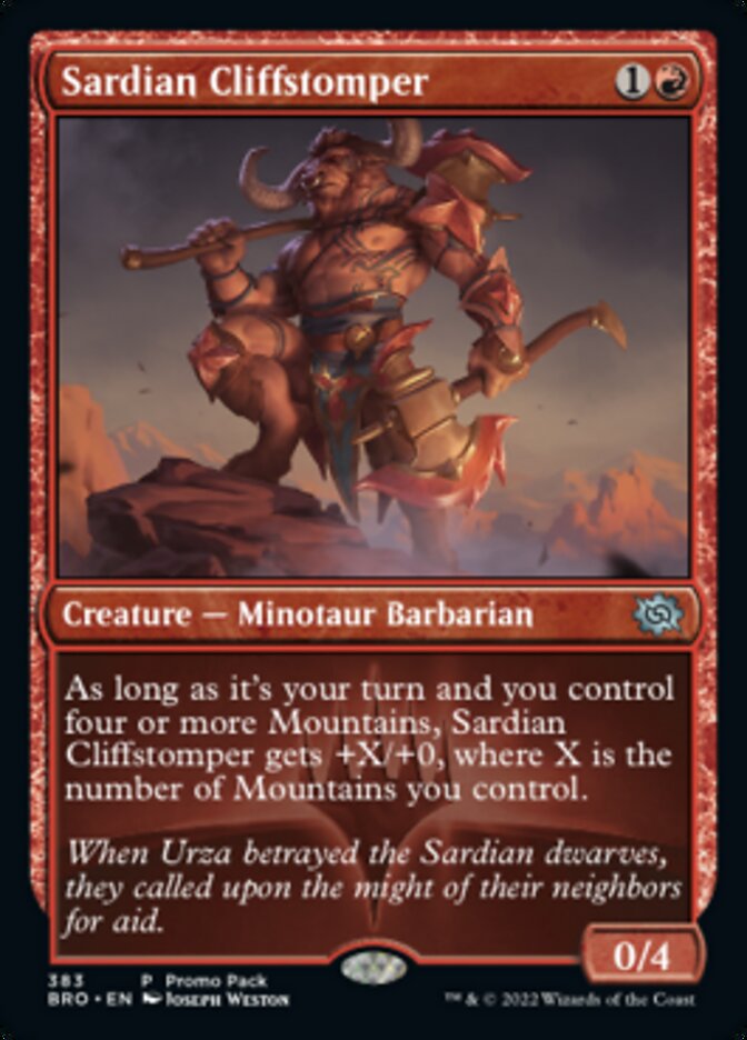 Sardian Cliffstomper (Promo Pack) [The Brothers' War Promos] | Gate City Games LLC