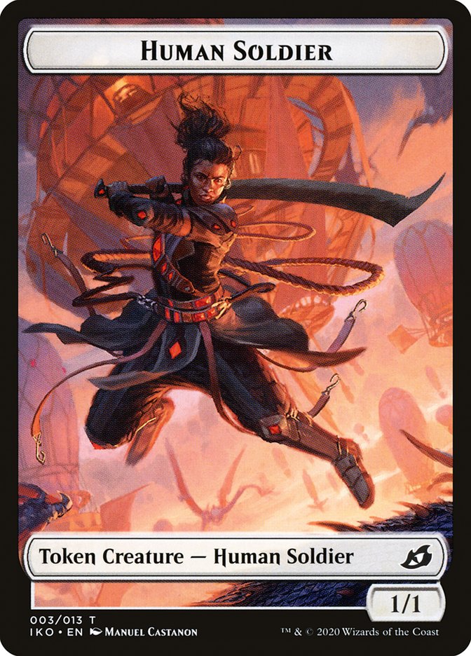 Shark // Human Soldier (003) Double-Sided Token [Ikoria: Lair of Behemoths Tokens] | Gate City Games LLC