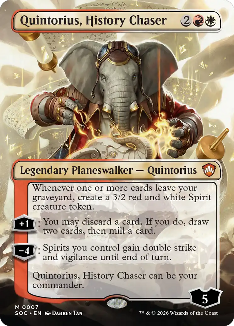 Quintorius, History Chaser (Borderless) [Secrets of Strixhaven Commander] | Gate City Games LLC