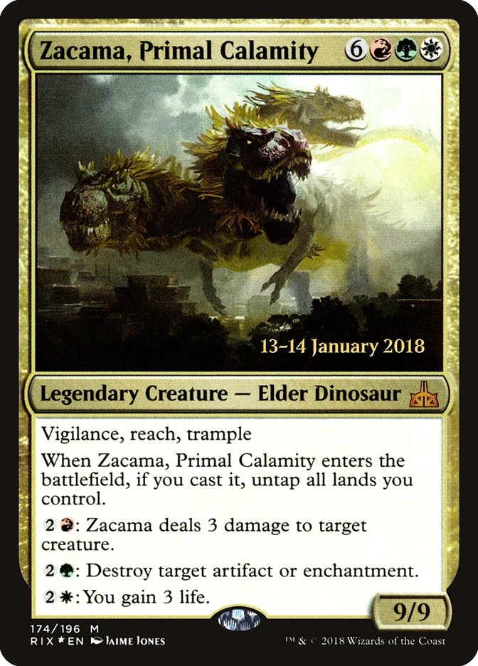 Zacama, Primal Calamity [Rivals of Ixalan Prerelease Promos] | Gate City Games LLC