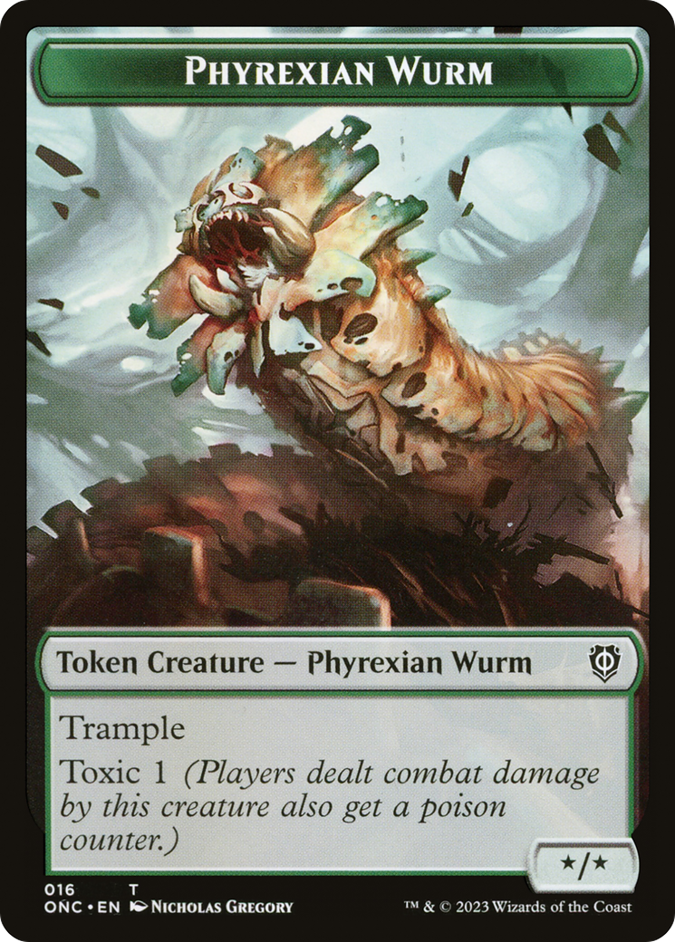 Phyrexian Wurm // Phyrexian Horror Double-Sided Token [Phyrexia: All Will Be One Commander Tokens] | Gate City Games LLC