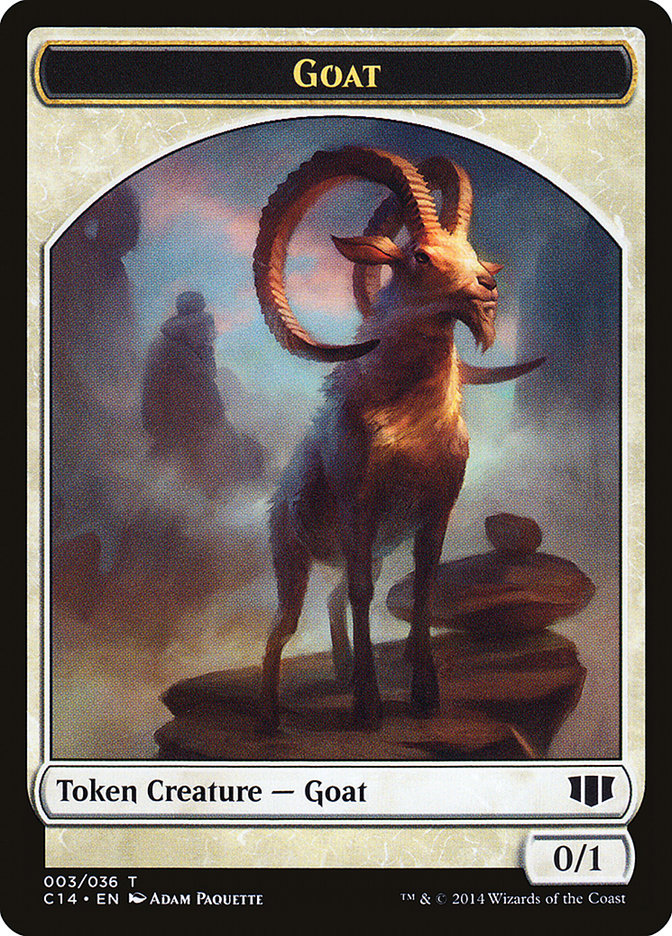 Goblin // Goat Double-Sided Token [Commander 2014 Tokens] | Gate City Games LLC