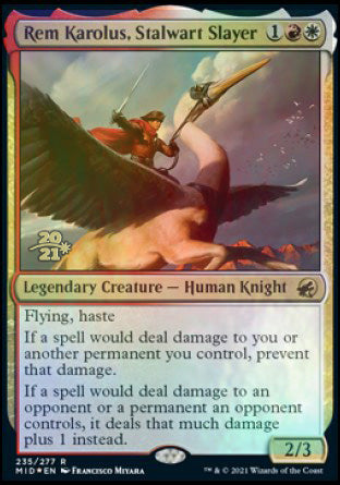 Rem Karolus, Stalwart Slayer [Innistrad: Midnight Hunt Prerelease Promos] | Gate City Games LLC