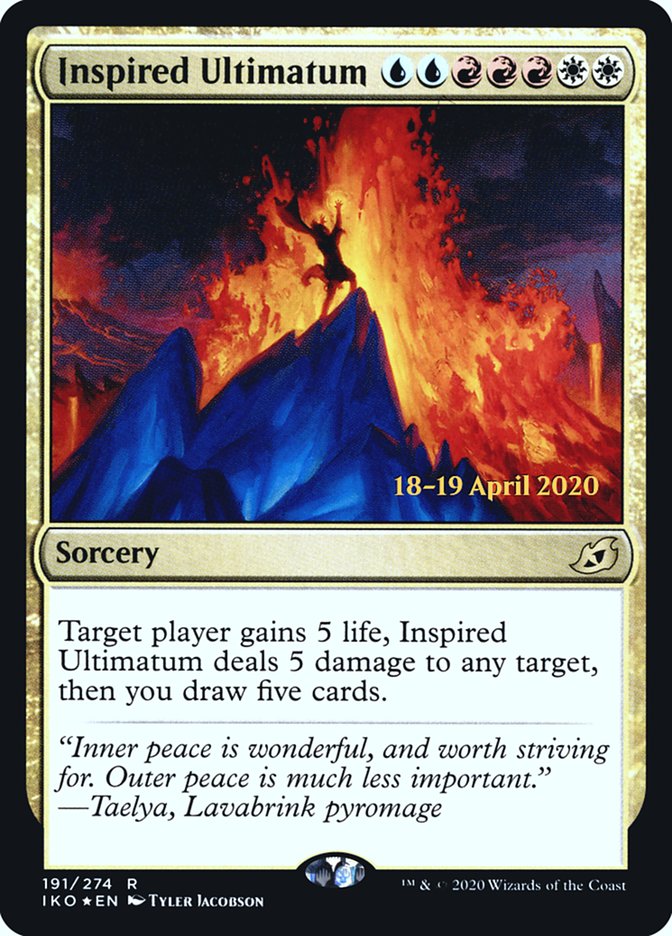 Inspired Ultimatum [Ikoria: Lair of Behemoths Prerelease Promos] | Gate City Games LLC