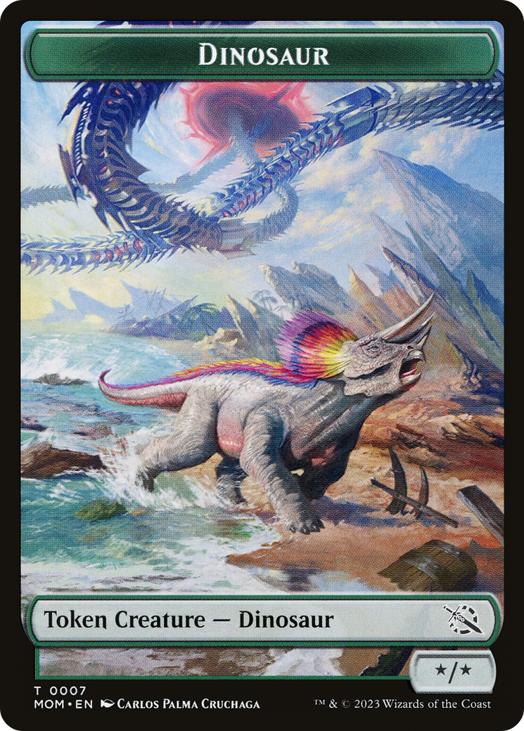 Phyrexian Myr // Dinosaur Double-Sided Token [March of the Machine Tokens] | Gate City Games LLC