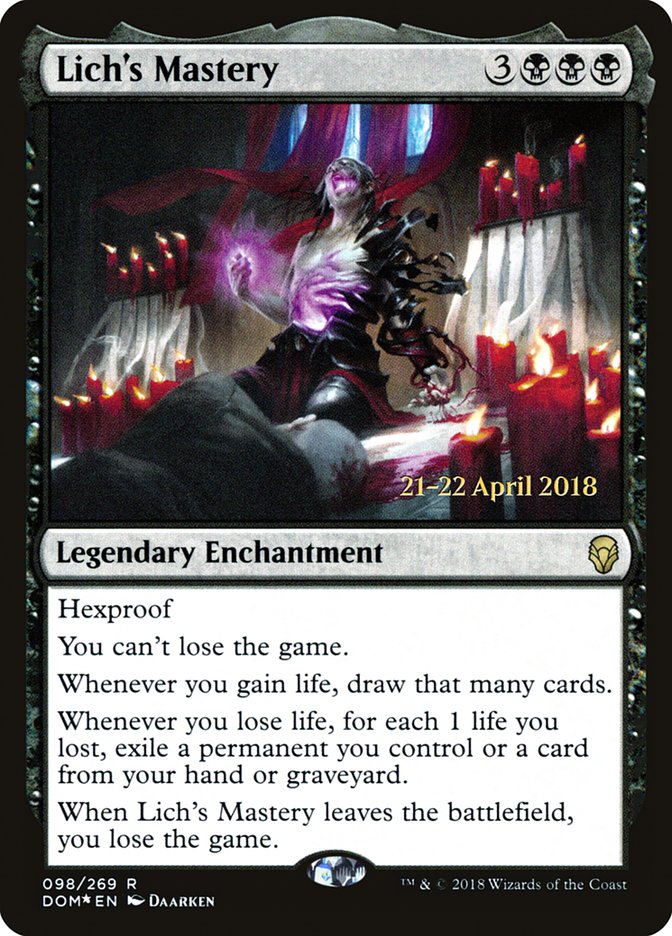 Lich's Mastery [Dominaria Prerelease Promos] | Gate City Games LLC