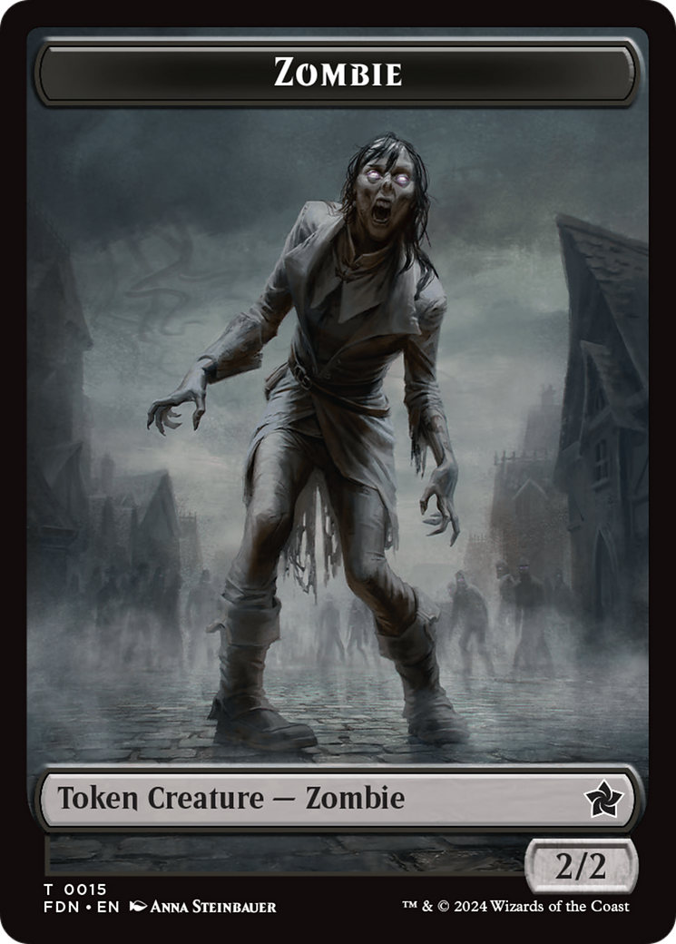 Faerie // Zombie Double-Sided Token [Foundations Tokens] | Gate City Games LLC