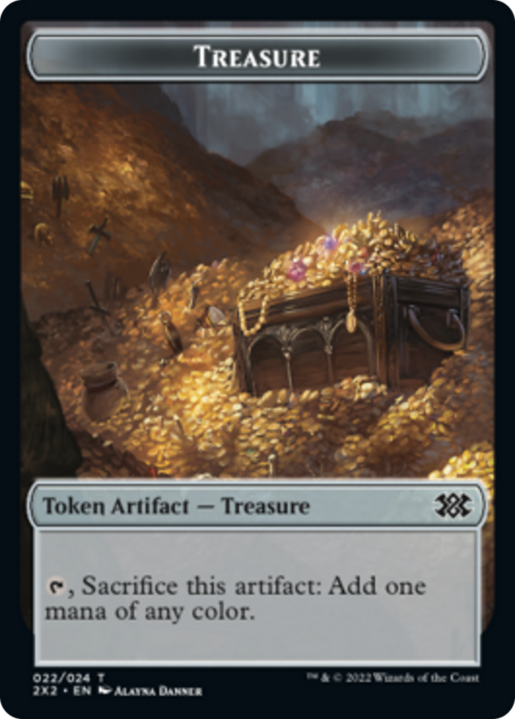 Cat Dragon // Treasure Double-Sided Token [Double Masters 2022 Tokens] | Gate City Games LLC