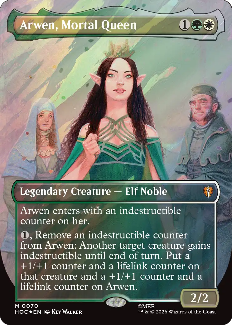 Arwen, Mortal Queen (Borderless) (Surge Foil) [The Hobbit: Eternal-Legal] | Gate City Games LLC