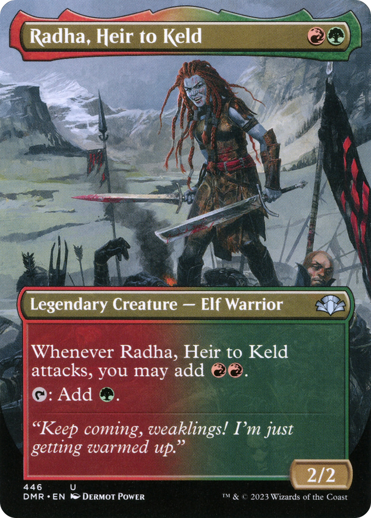 Radha, Heir to Keld (Borderless Alternate Art) [Dominaria Remastered] | Gate City Games LLC