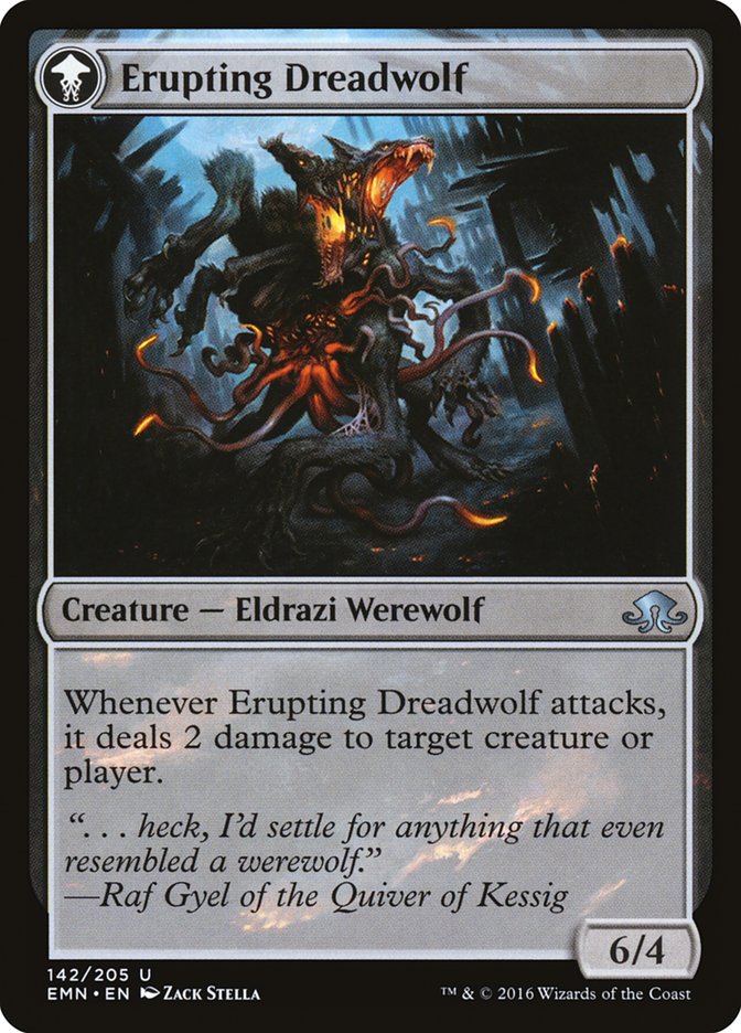 Smoldering Werewolf // Erupting Dreadwolf [Eldritch Moon] | Gate City Games LLC