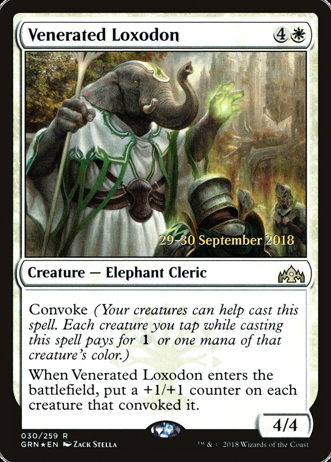 Venerated Loxodon [Guilds of Ravnica Prerelease Promos] | Gate City Games LLC