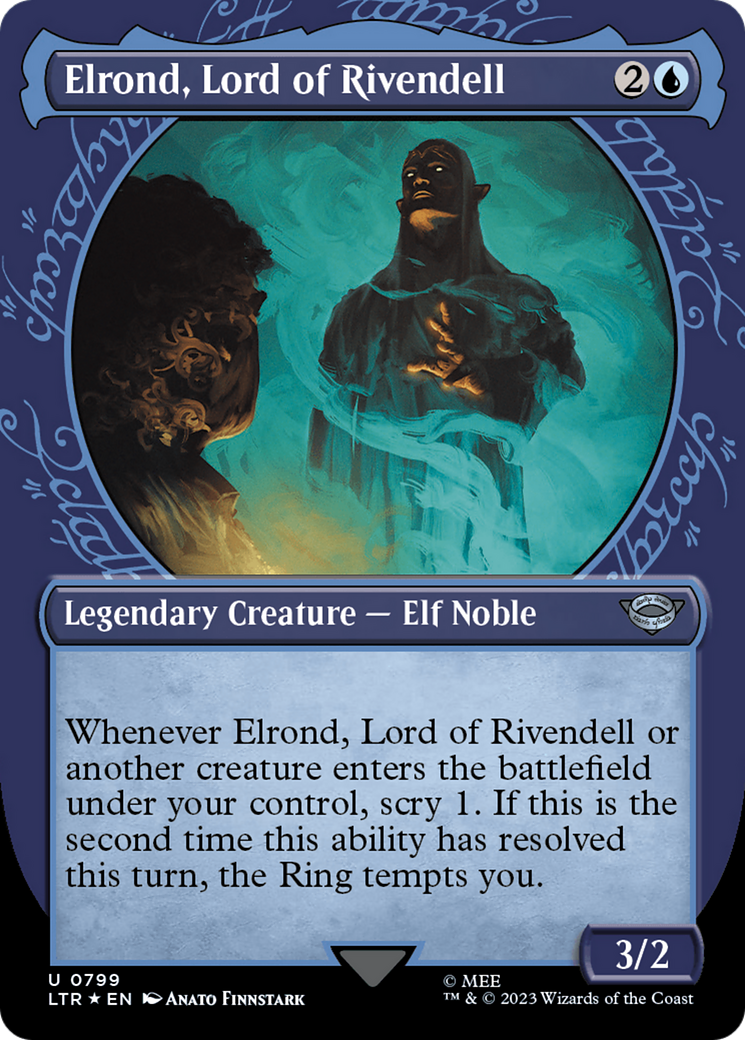 Elrond, Lord of Rivendell (Showcase) (Surge Foil) [The Lord of the Rings: Tales of Middle-Earth] | Gate City Games LLC