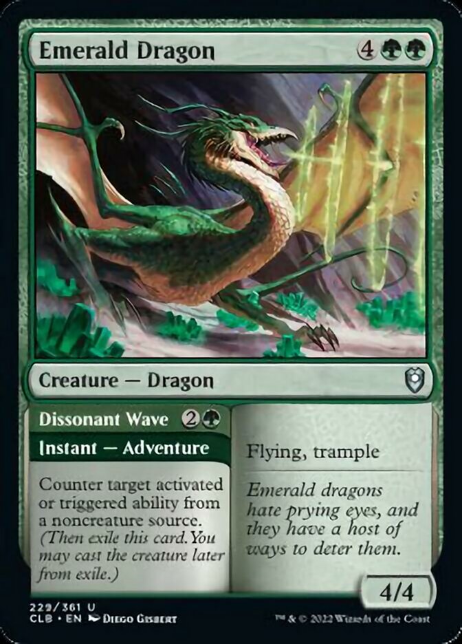 Emerald Dragon // Dissonant Wave [Commander Legends: Battle for Baldur's Gate] | Gate City Games LLC